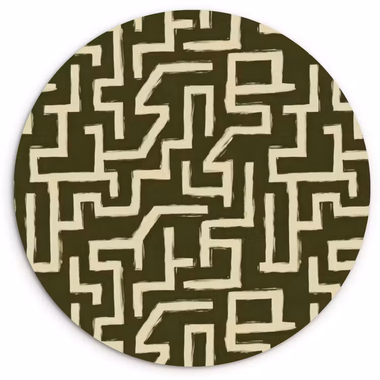Abstract - Lijnen - Groen Wandcirkel kunststof plaat 5mm dik klein 188 -3d