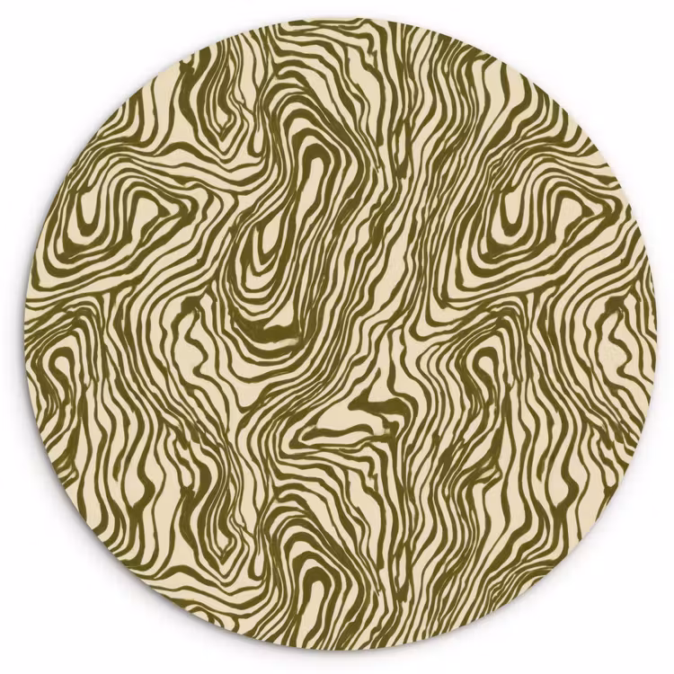 Abstract - Marmer - Groen Wandcirkel kunststof plaat 5mm dik klein 188 -3d