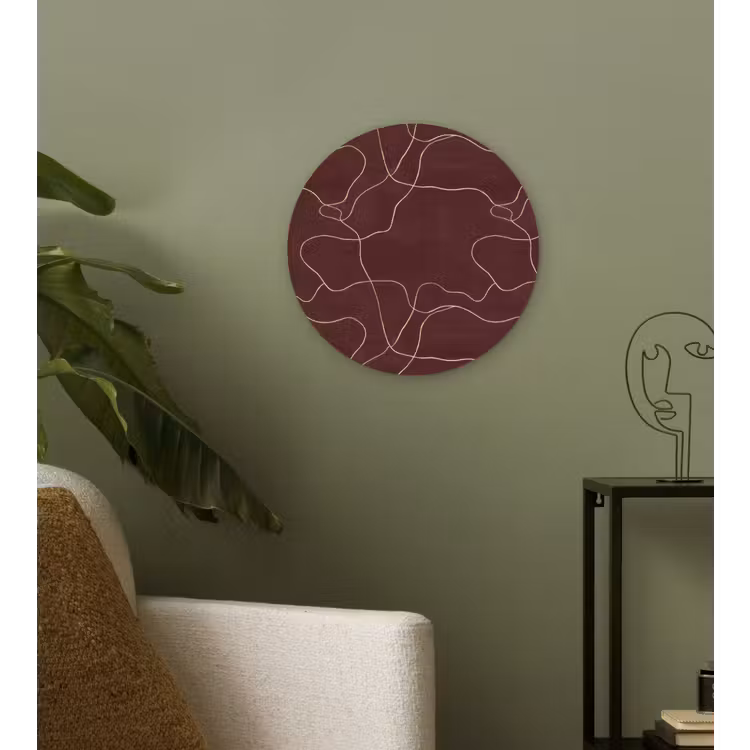Abstract - Modern - Bruin Wandcirkel kunststof plaat 5mm dik klein 188 -sfeer3