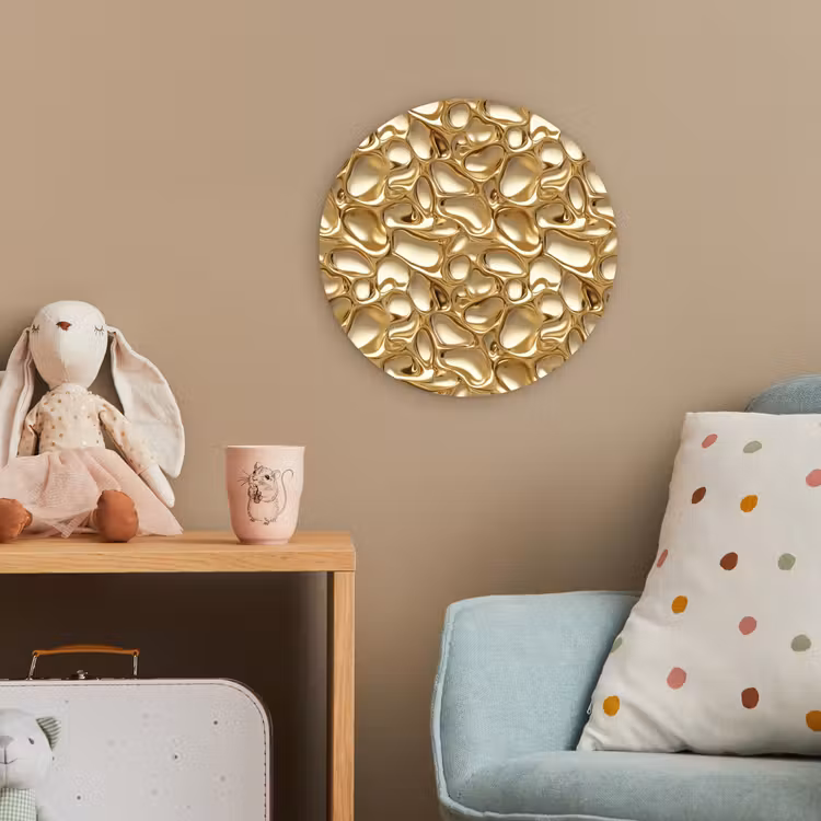Abstract - Modern - Goud Wandcirkel kunststof plaat 5mm dik klein 188 -tsfeer1_kind