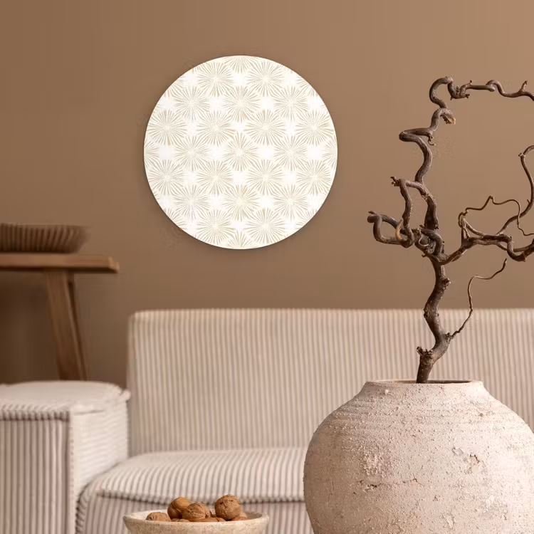 Abstract - Motief - Beige Wandcirkel kunststof plaat 5mm dik klein 188 -sfeer1