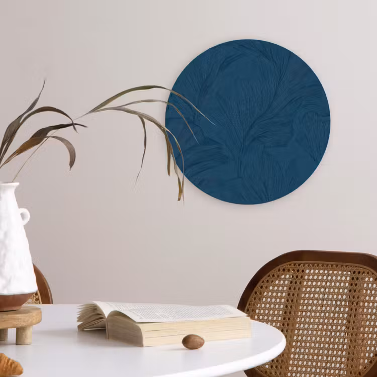 Abstract - Patroon - Donkerblauw - Elegant Wandcirkel kunststof plaat 5mm dik klein 188 -sfeer4