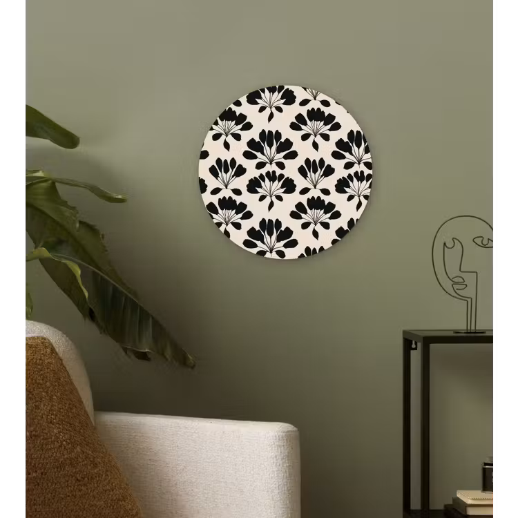 Abstract - Patroon - Zwart Wandcirkel kunststof plaat 5mm dik klein 188 -sfeer3