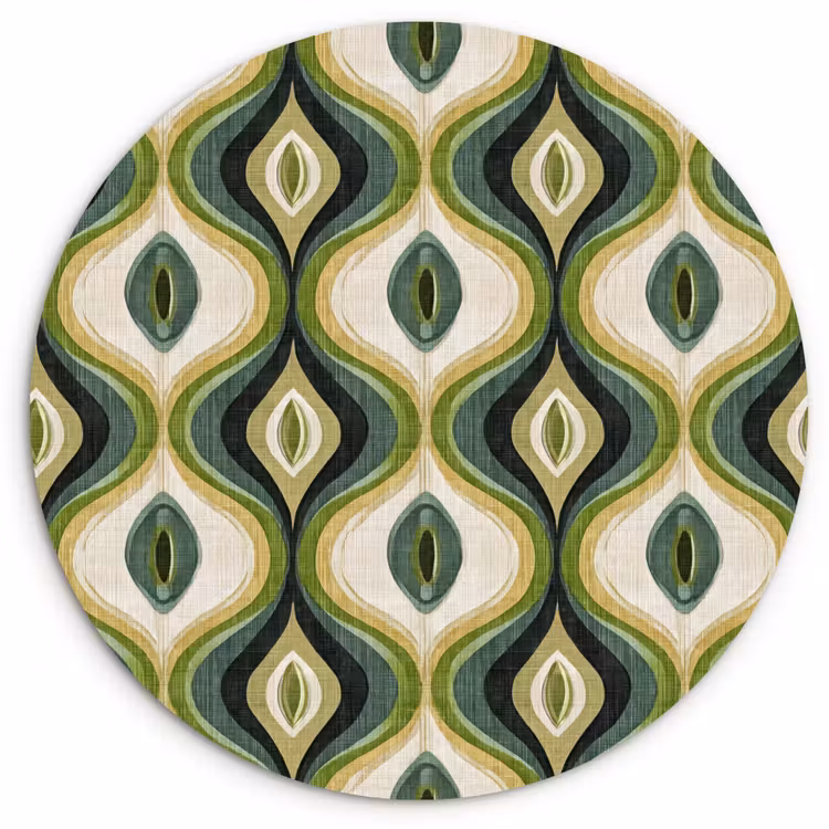 Abstract - Ritmisch - Groen Wandcirkel kunststof plaat 5mm dik klein 188 -3d