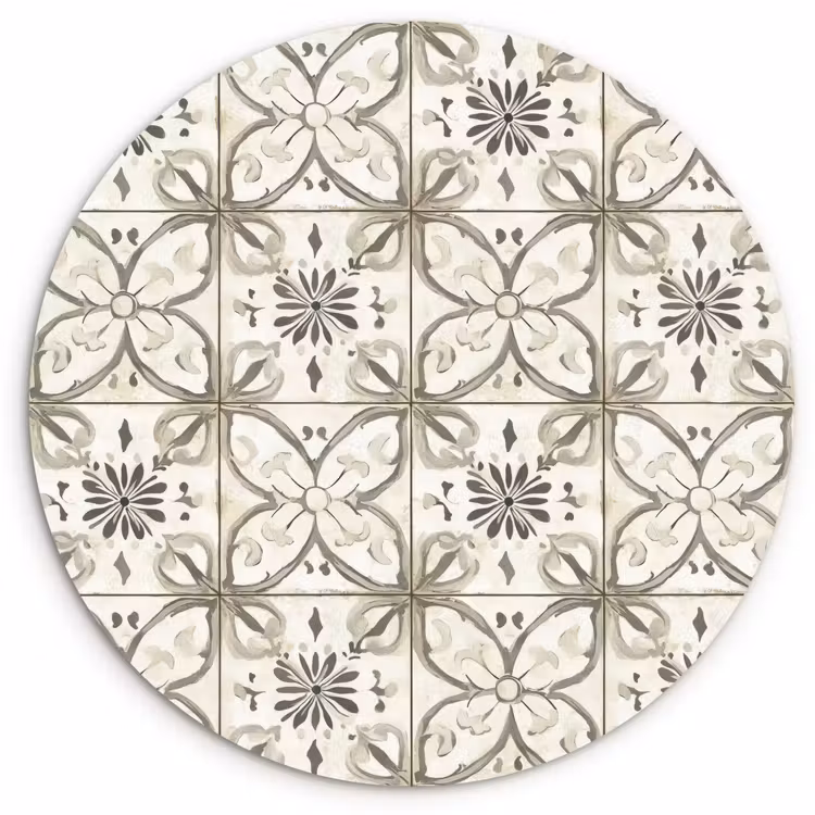 Antiek - Tegel - Beige Wandcirkel kunststof plaat 5mm dik klein 188 -3d