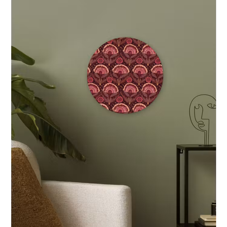 Antiek - Bloemen - Kleurrijk Wandcirkel kunststof plaat 5mm dik klein 188 -sfeer3