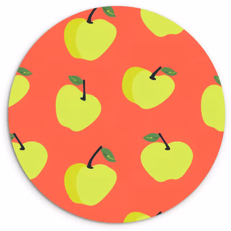 Appels - Modern - Groen Wandcirkel kunststof plaat 5mm dik klein 188 -3d