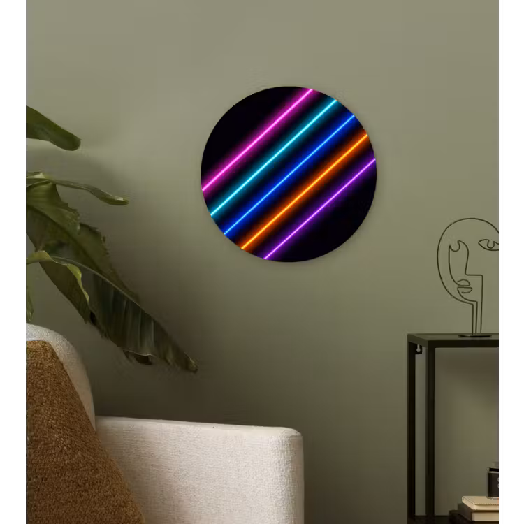 Esthetiek - Retro - Neon Wandcirkel kunststof plaat 5mm dik klein -sfeer3