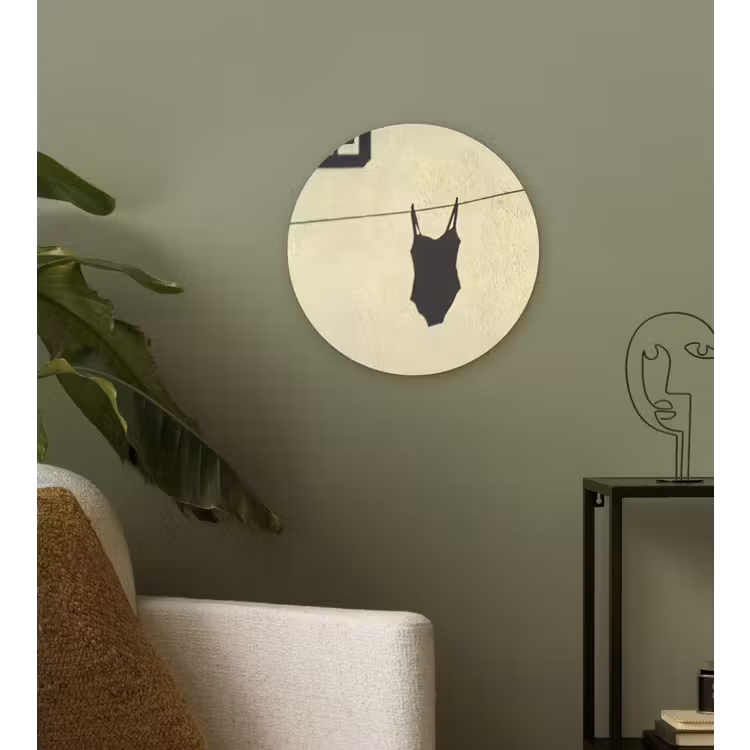 Badpak - Schaduw - Muur - Zomer - Minimalistisch Wandcirkel kunststof plaat 5mm dik klein -sfeer3