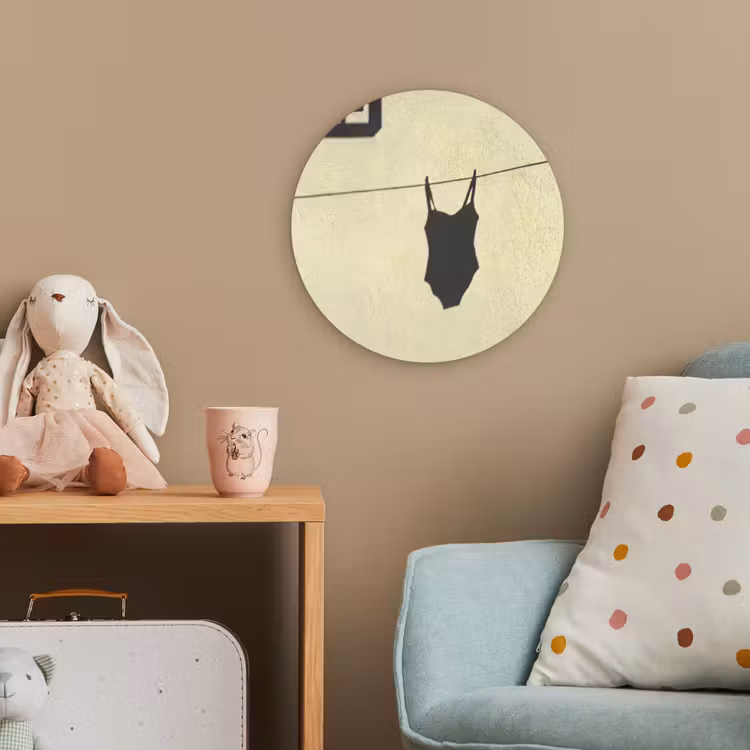 Badpak - Schaduw - Muur - Zomer - Minimalistisch Wandcirkel kunststof plaat 5mm dik klein -tsfeer1_kind