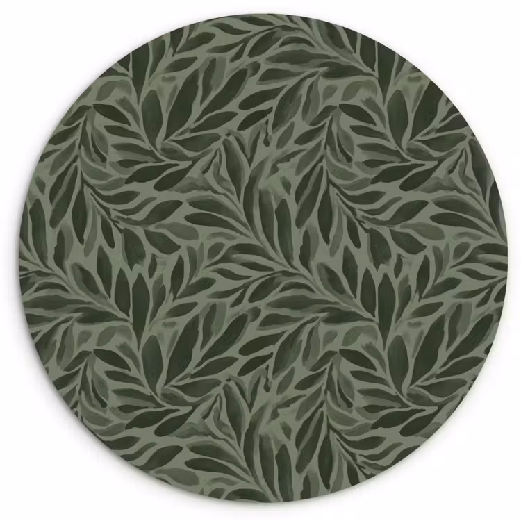 Bladeren - Organisch - Groen Wandcirkel kunststof plaat 5mm dik klein 188 -3d
