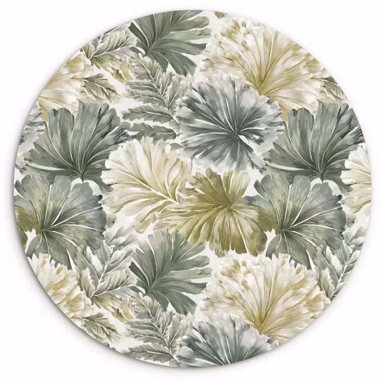 Bladeren - Botanisch - Groen Wandcirkel kunststof plaat 5mm dik klein 188 -3d
