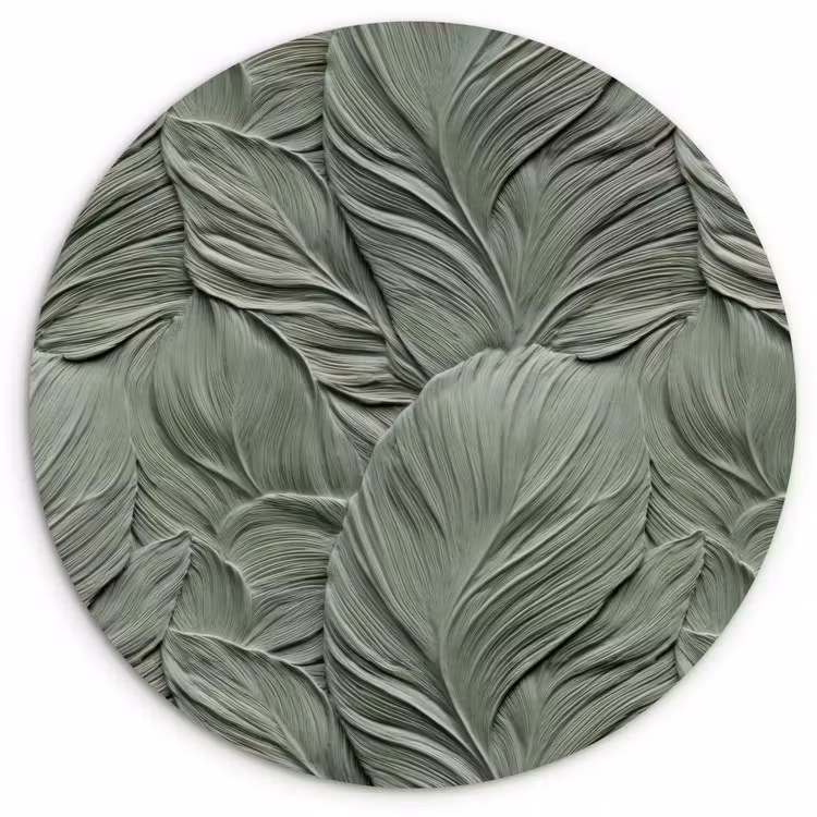 Bladeren - Textuur - Groen Wandcirkel kunststof plaat 5mm dik klein 188 -3d