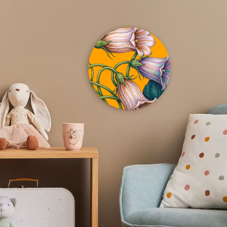 Forexbild Rund - Blumen – Botanik – Gelb - Bloemen - Botanisch - Geel Wandcirkel kunststof plaat 5mm dik klein