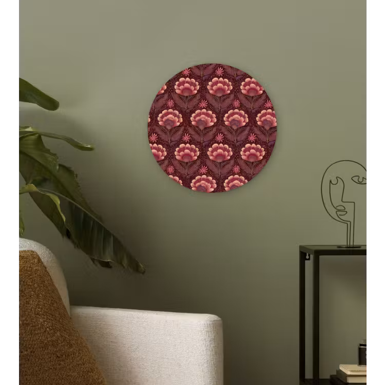 Bloemen - Waaier - Paars Wandcirkel kunststof plaat 5mm dik klein 188 -sfeer3
