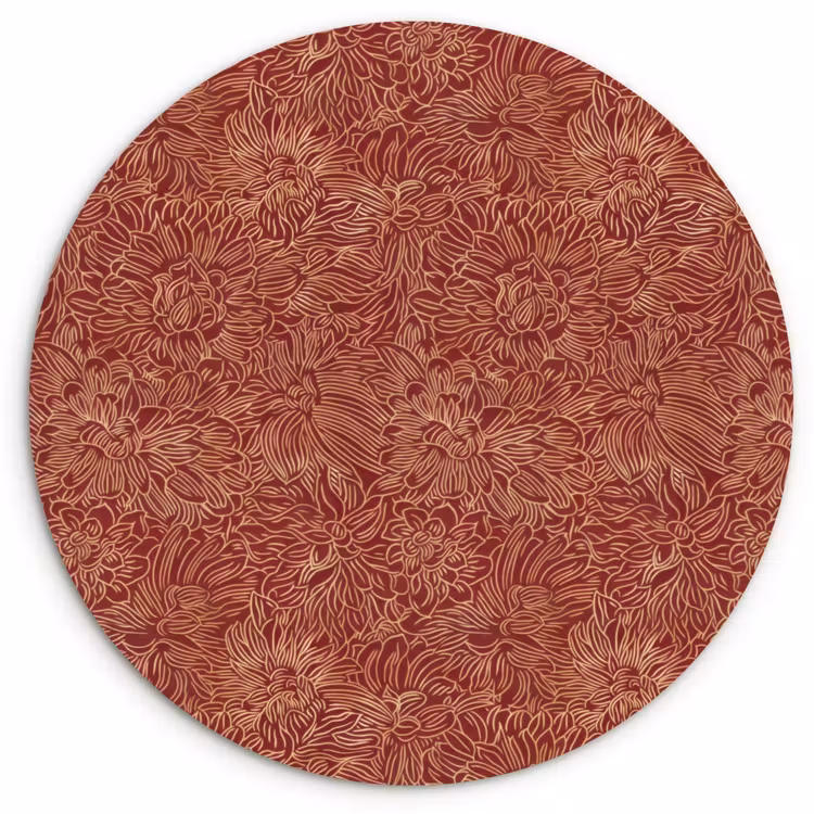 Bloemen - Motief - Rood Wandcirkel kunststof plaat 5mm dik klein 188 -3d