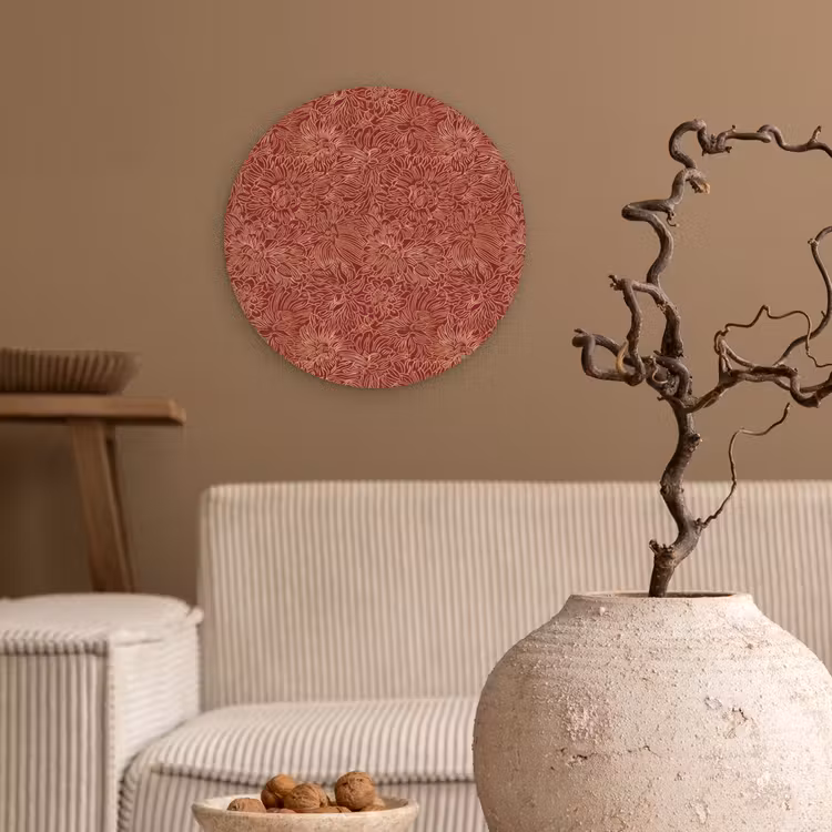 Bloemen - Motief - Rood Wandcirkel kunststof plaat 5mm dik klein 188 -sfeer1