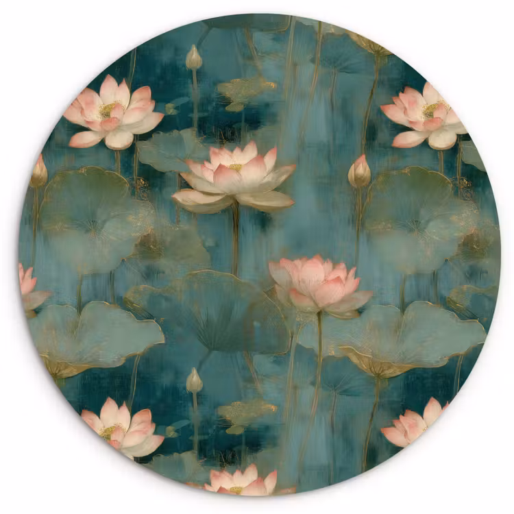 Botanisch - Bloemen - Roze Wandcirkel kunststof plaat 5mm dik klein 188 -3d