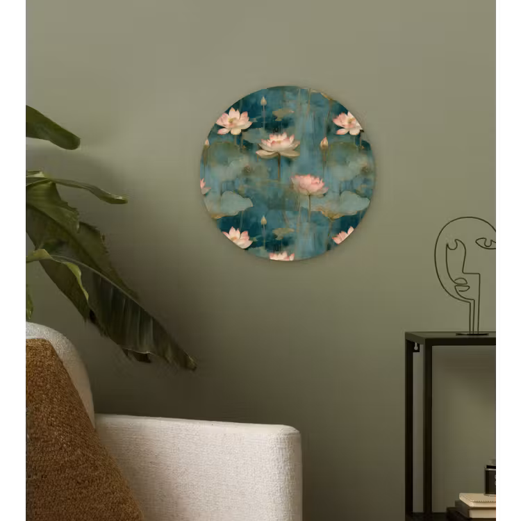 Botanisch - Bloemen - Roze Wandcirkel kunststof plaat 5mm dik klein 188 -sfeer3