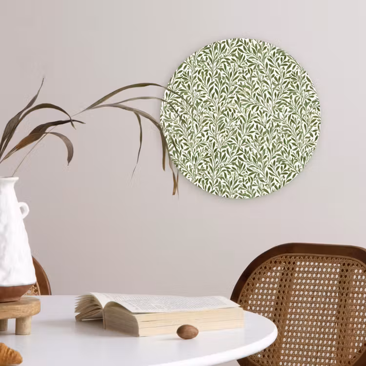 Botanisch - Takken - Groen Wandcirkel kunststof plaat 5mm dik klein 188 -sfeer4