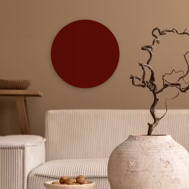 Burnt - Mahogany - Rood Wandcirkel kunststof plaat 5mm dik klein 188 -sfeer1