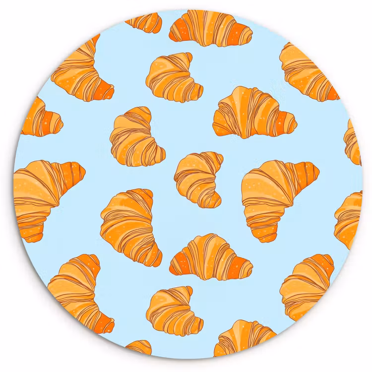 Croissant - Speels - Blauw Wandcirkel kunststof plaat 5mm dik klein 188 -3d