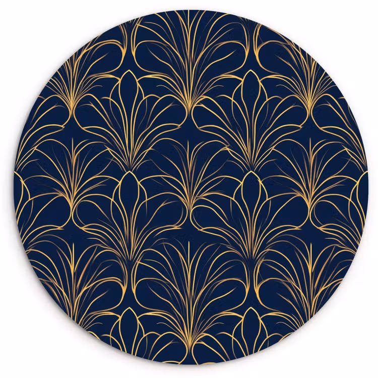 Deco - Waaier - Blauw Wandcirkel kunststof plaat 5mm dik klein 188 -3d