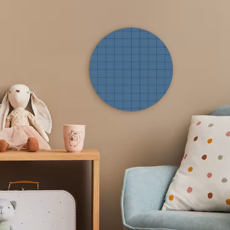 Ruiten - Geometrisch - Blauw Wandcirkel kunststof plaat 5mm dik klein 188 -tsfeer1_kind