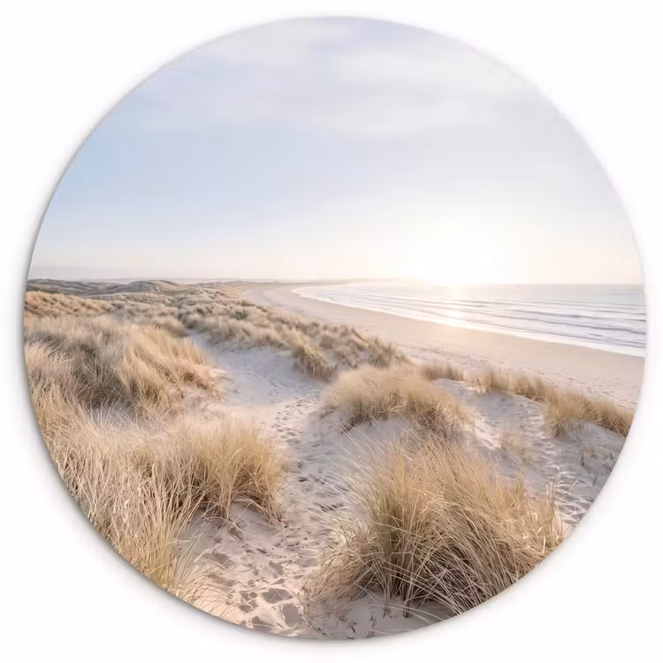 Duinen - Strand - Beige Wandcirkel kunststof plaat 5mm dik klein -3d