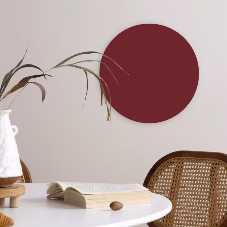Dark - Garnet - Rood Wandcirkel kunststof plaat 5mm dik klein 188 -sfeer4