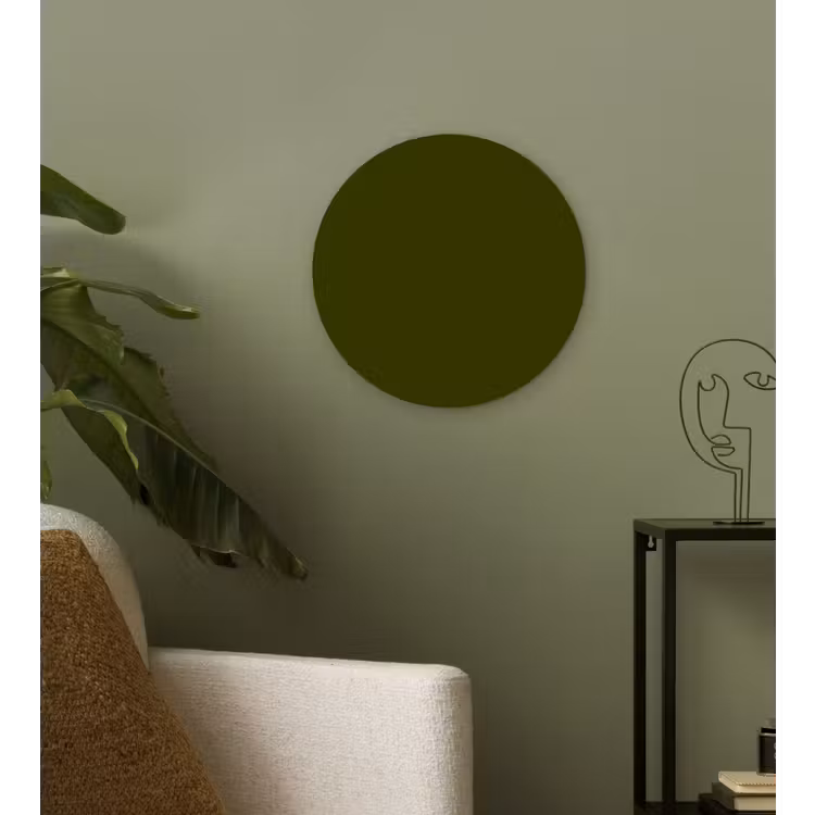 Dark - Olive - Groen Wandcirkel kunststof plaat 5mm dik klein 188 -sfeer3