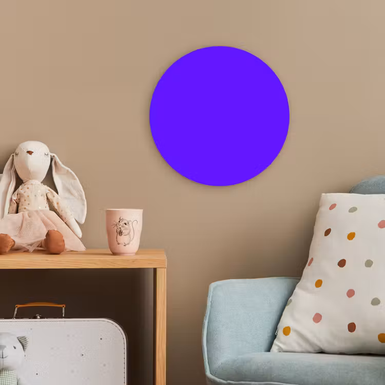 Electric - Indigo - Paars Wandcirkel kunststof plaat 5mm dik klein 188 -tsfeer1_kind