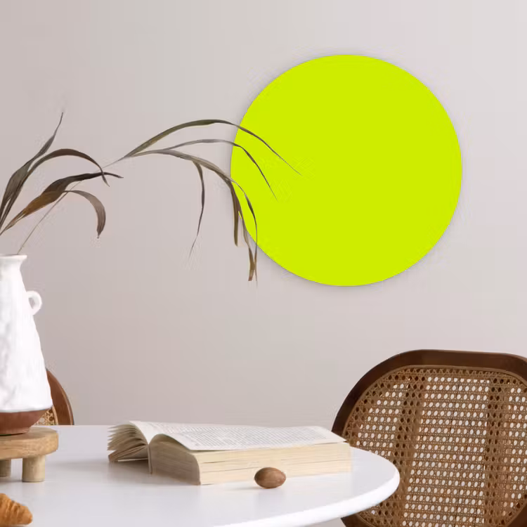 Electric - Lemon - Geel Wandcirkel kunststof plaat 5mm dik klein 188 -sfeer4