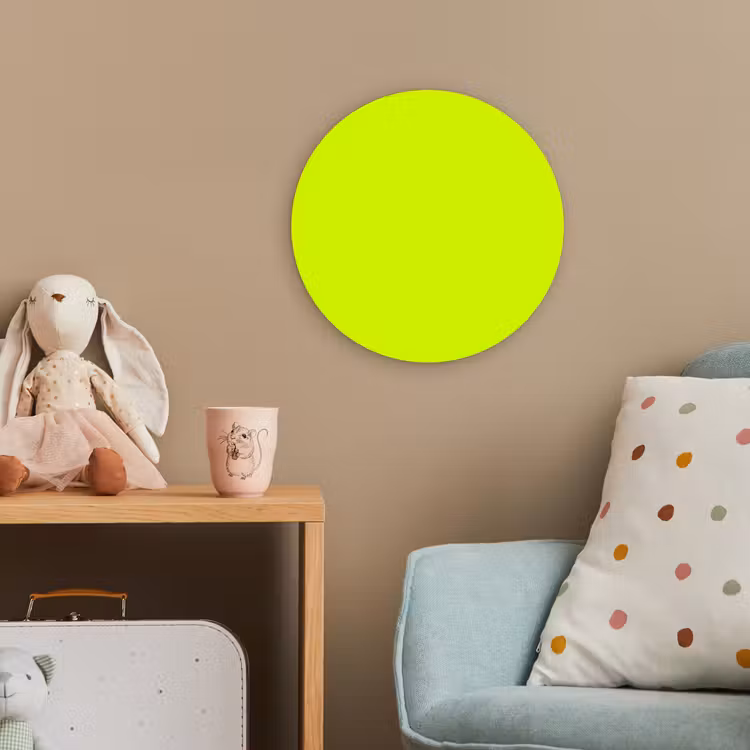 Electric - Lemon - Geel Wandcirkel kunststof plaat 5mm dik klein 188 -tsfeer1_kind