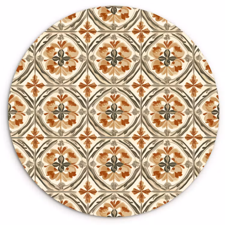 Elegant - Antiek - Kleurrijk Wandcirkel kunststof plaat 5mm dik klein 188 -3d