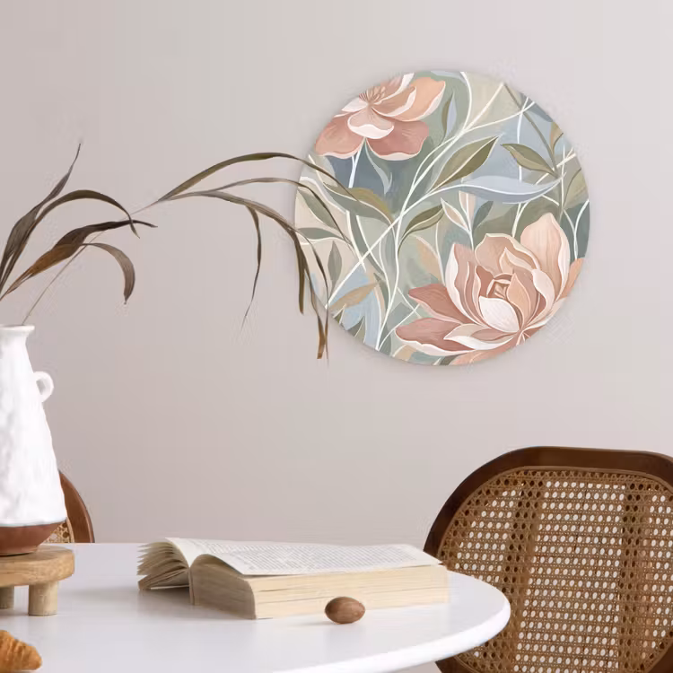Elegant - Romantiek - Roze Wandcirkel kunststof plaat 5mm dik klein -sfeer4
