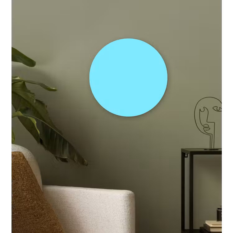 Electric - Cyan - Blauw Wandcirkel kunststof plaat 5mm dik klein 188 -sfeer3