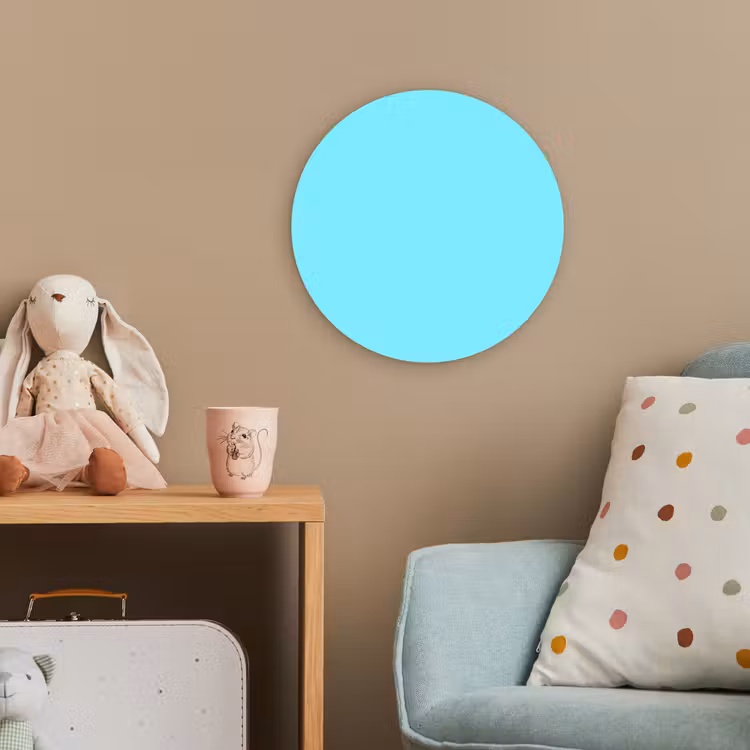 Electric - Cyan - Blauw Wandcirkel kunststof plaat 5mm dik klein 188 -tsfeer1_kind
