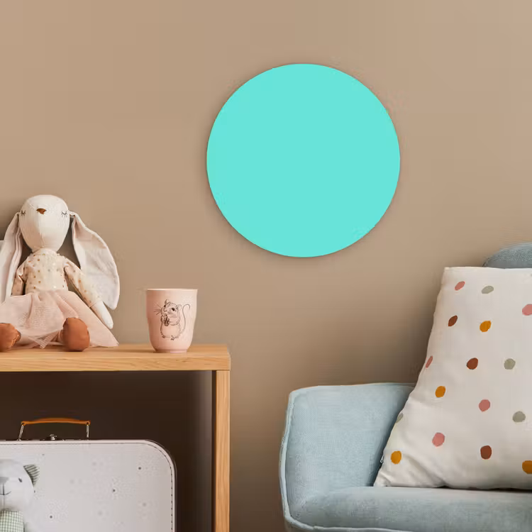 Electric - Cyan - Turkoois Wandcirkel kunststof plaat 5mm dik klein 188 -tsfeer1_kind