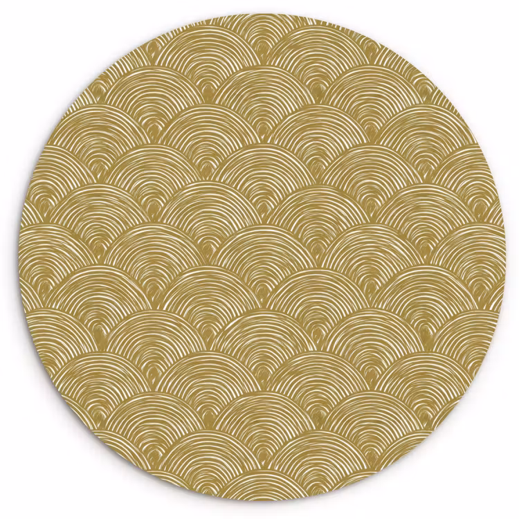 Waaier - Geometrisch - Groen Wandcirkel kunststof plaat 5mm dik klein 188 -3d