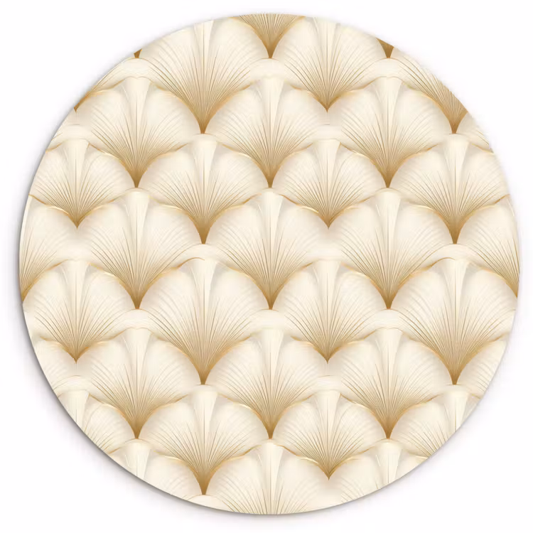 Waaier - Motief -  Goud Wandcirkel kunststof plaat 5mm dik klein 188 -3d