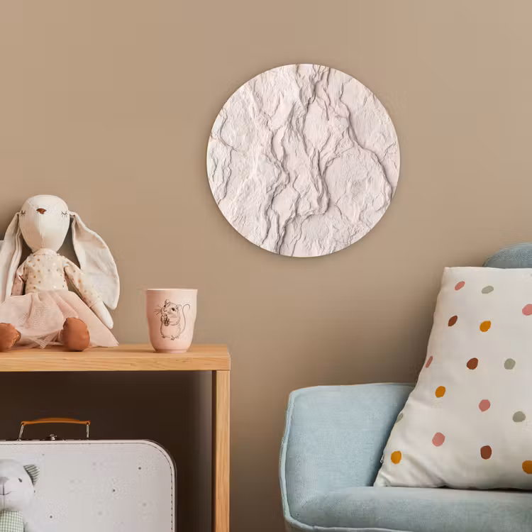 Rots - Structuur - Natuur - Beige - Abstract Wandcirkel kunststof plaat 5mm dik klein -tsfeer1_kind
