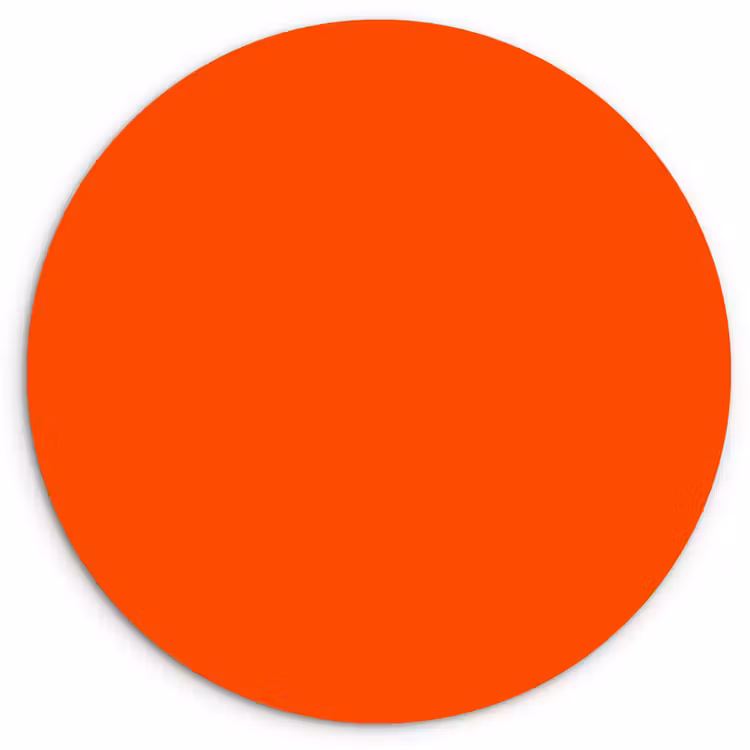 Fiery - Tangerine - Oranje Wandcirkel kunststof plaat 5mm dik klein 188 -3d