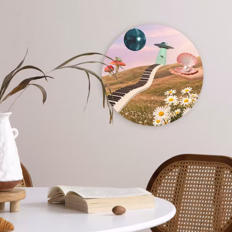 Forexbild Rund - Fisch – Natur – Abstrakt - Vis - Natuur - Abstract Wandcirkel kunststof plaat 5mm dik klein
