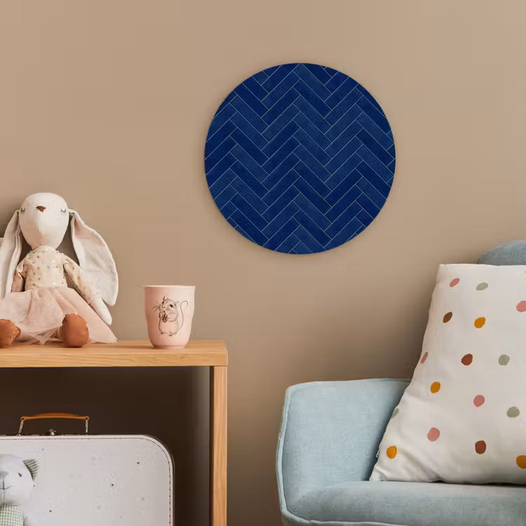Visgraat - Wandtegel - Donkerblauw - Navy Blue Wandcirkel kunststof plaat 5mm dik klein 188 -tsfeer1_kind