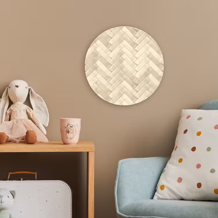 Visgraat - Wandtegel - Licht Beige Wandcirkel kunststof plaat 5mm dik klein 188 -tsfeer1_kind
