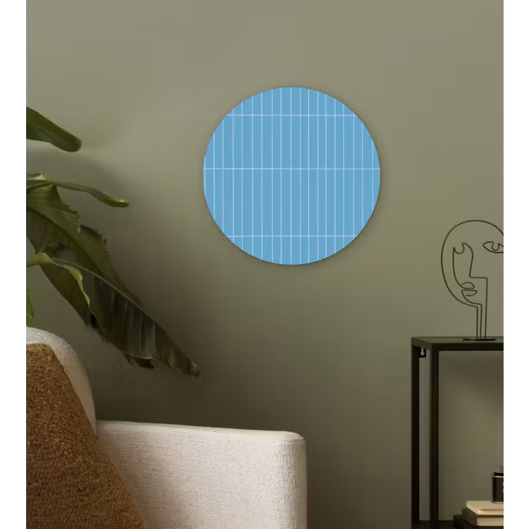 Tegel - Langwerpig - Patroon - Blauw Wandcirkel kunststof plaat 5mm dik klein 188 -sfeer3