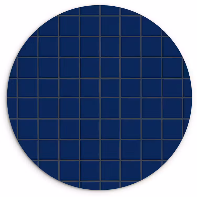 Tegel - Patroon - Blauw Wandcirkel kunststof plaat 5mm dik klein 188 -3d