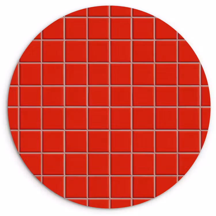Tegel - Patroon - Kersen - Rood Wandcirkel kunststof plaat 5mm dik klein 188 -3d