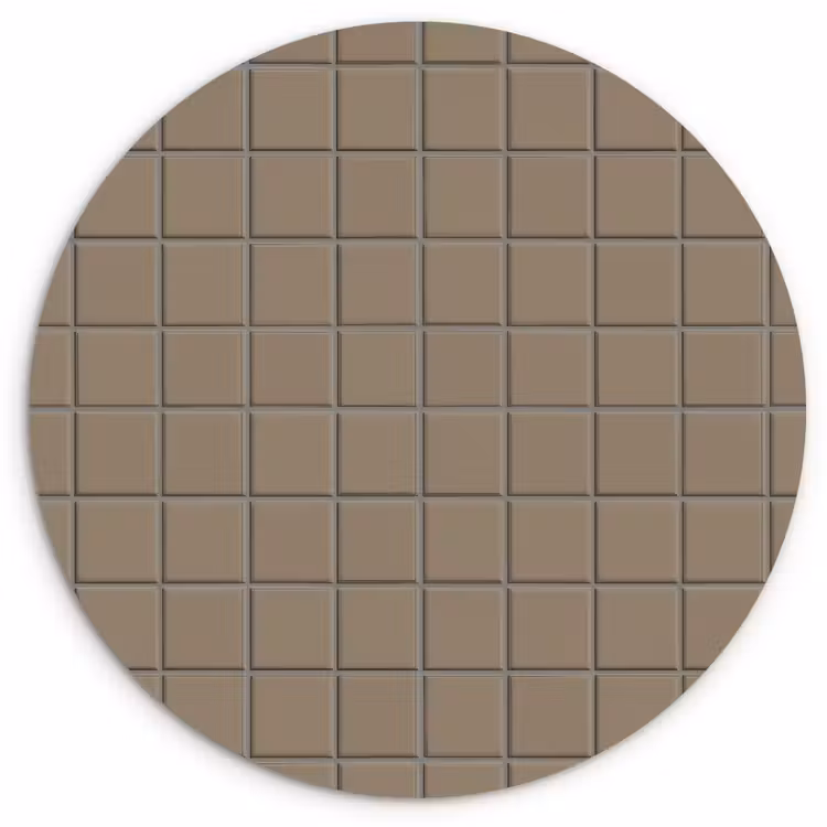 Tegel - Patroon - Taupe Wandcirkel kunststof plaat 5mm dik klein 188 -3d